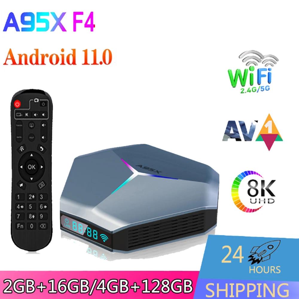 Ʈ ȵ̵ RGB Ʈ TV ڽ, A95XF4, Amlogic S905X4, ȵ̵ 11.0, 2.4G  5G  , BT4.1 ̴ 100M ̵ ÷̾, 8K A95X F4